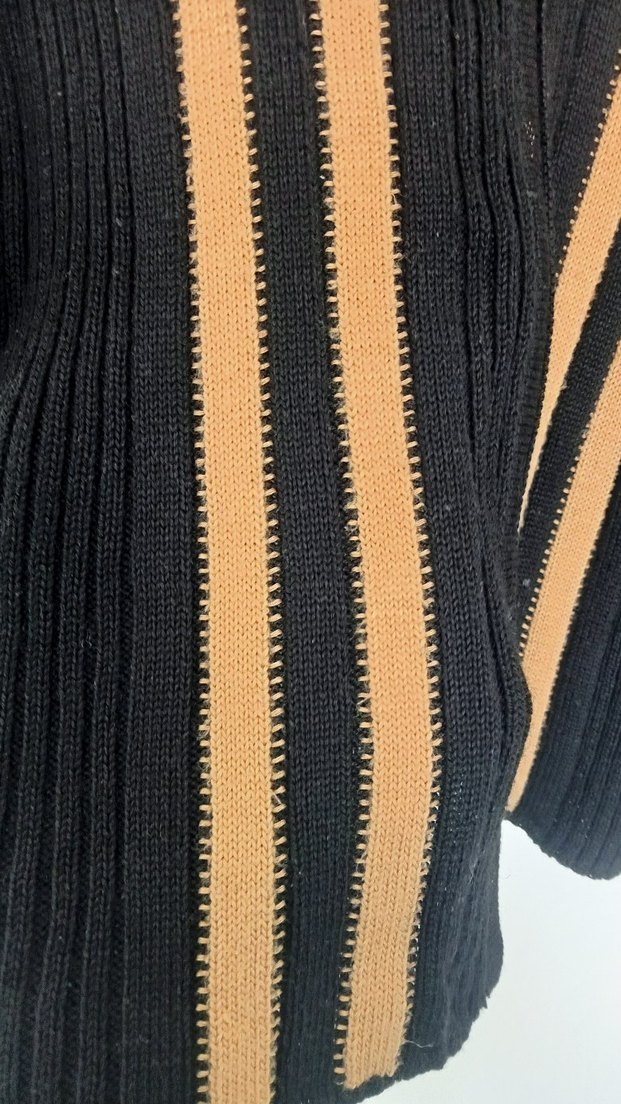 Kahverengi Çizgili Kadın Triko Hırka - Görsel 3