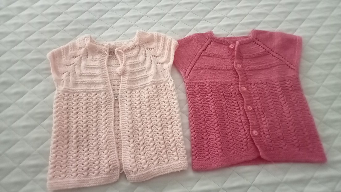 Kızlar için Pembe Triko Kolsuz Hırka - Görsel 4