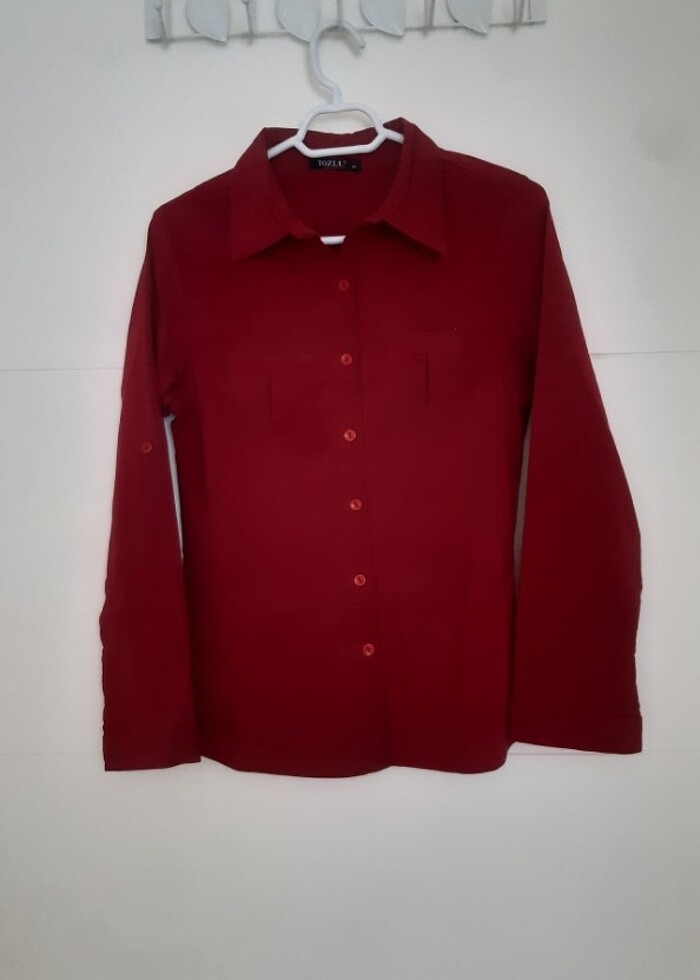 Tozlu marka bordo gomlek - Görsel 3