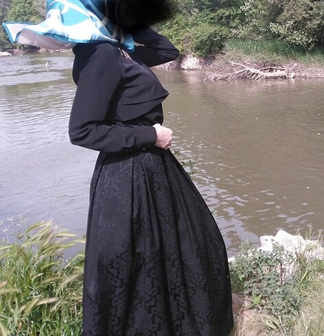 Pileli tesettür etek