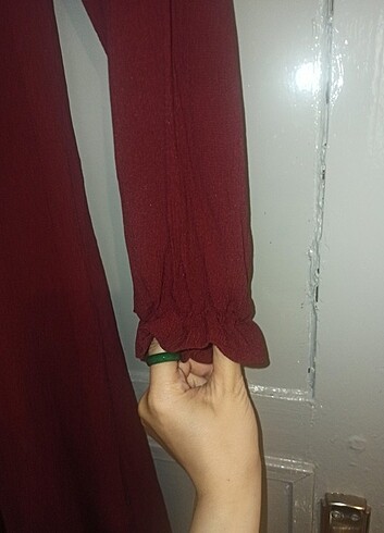 38 Beden Bordo düz elbise