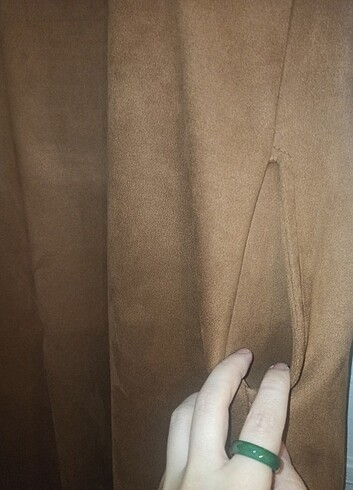 l Beden kahverengi Renk Kürklü süet ceket kullanılmadı