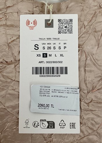 s Beden Zara Drapeli Kadın Wrap