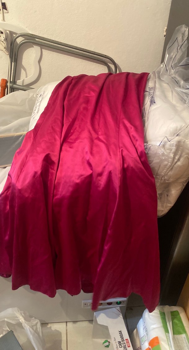 Kadın Pembe Uzun Kollu Abiye Elbise - Görsel 4