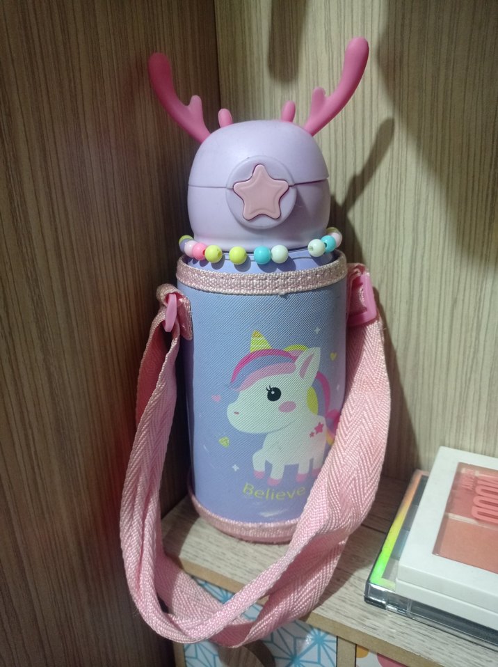 Unicorn Mor Çocuk Termosu ve Kılıfı - Görsel 2