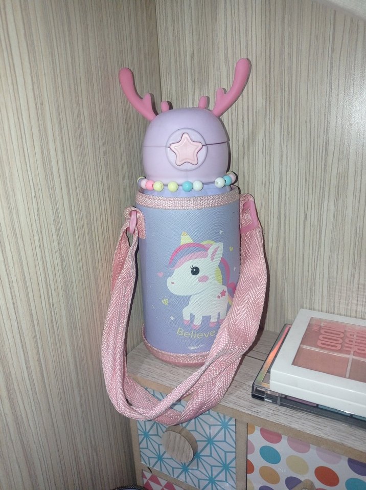 Unicorn Mor Çocuk Termosu ve Kılıfı - Görsel 3