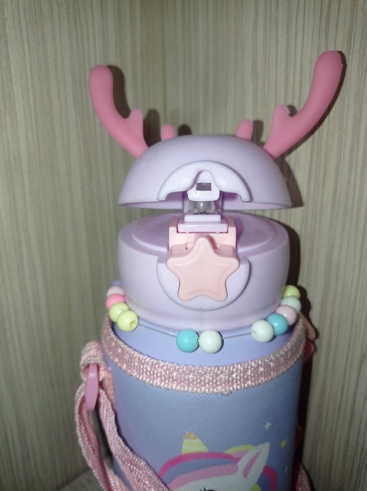 Unicorn Mor Çocuk Termosu ve Kılıfı - Görsel 5