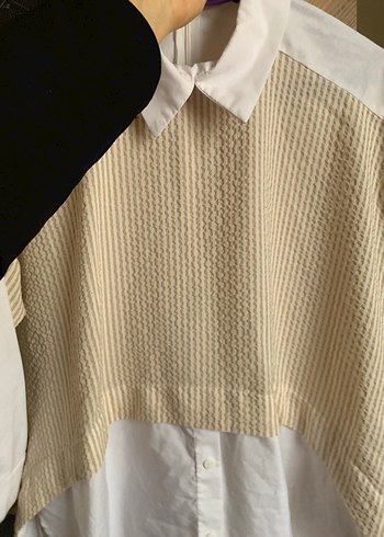 Düğmeli Bej Midi Kadın Gömlek - Görsel 5