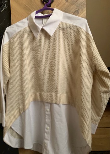 Düğmeli Bej Midi Kadın Gömlek - Görsel 2