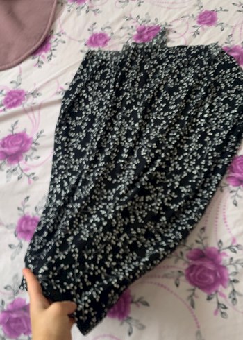 Siyah Desenli Uzun Hamile Etek - Görsel 4