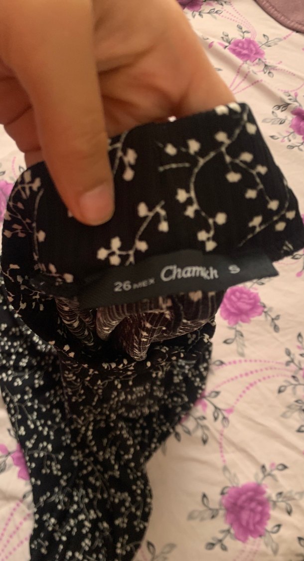 Siyah Desenli Uzun Hamile Etek - Görsel 3