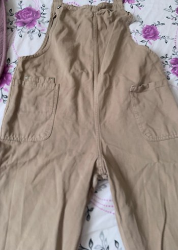 Bej Kadın Keten Midi Askılı Tulum - Görsel 2