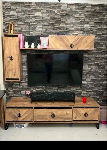 Tv ünitesi kitaplık ile birlikte