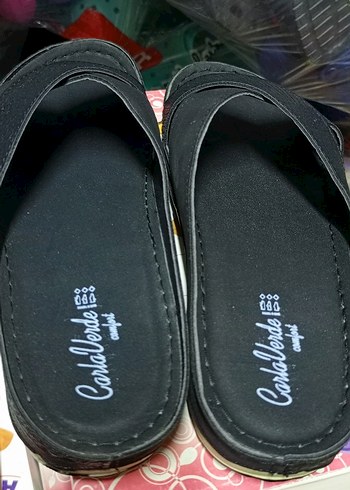 Kemerli Siyah Yılan Desenli Kadın Terlik - Görsel 3