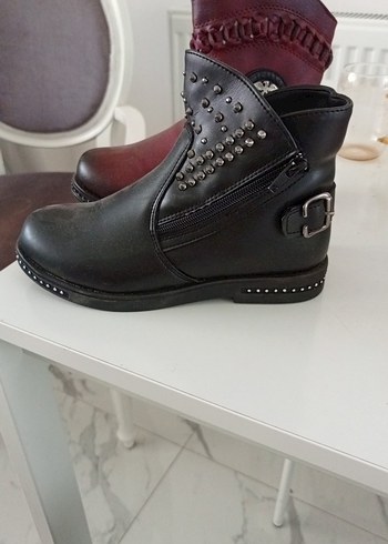 mu ya Siyah Deri Tokalı Biker çocuk Botu - Görsel 4