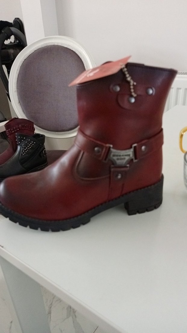 mu ya Siyah Deri Tokalı Biker çocuk Botu - Görsel 5