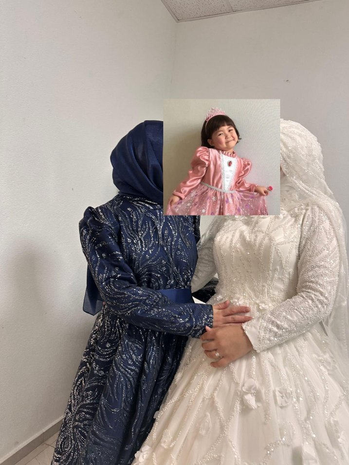 Drapeli Uzun Mavi Bağlama Desenli Kadın Elbise - Görsel 4