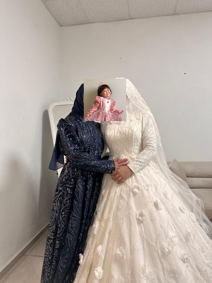 Drapeli Uzun Mavi Bağlama Desenli Kadın Elbise - Görsel 3