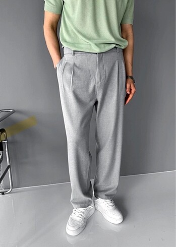 Pileli baggy pantolon