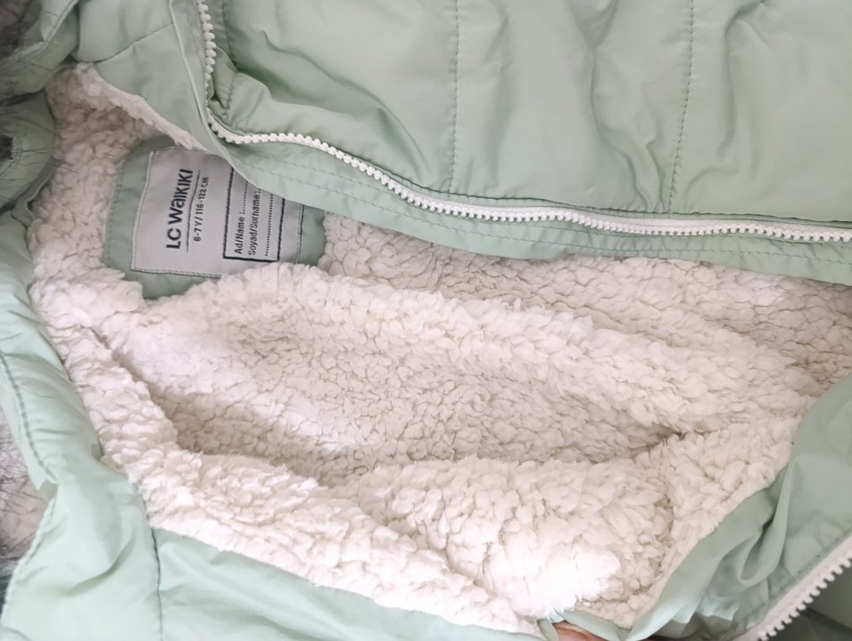 Kız Çocuk Kürklü Kapüşonlu Kışlık Mont - Görsel 2