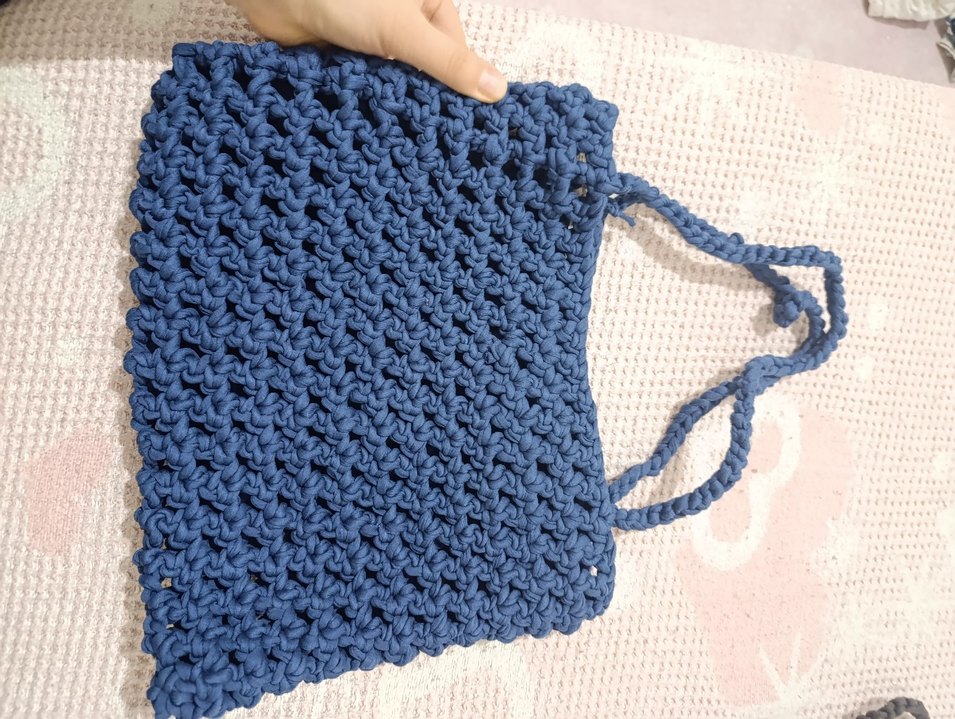 Mavi Örgü Kadın Çanta - Görsel 2