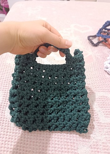 Yeşil Örgü Kadın Çanta - Görsel 2