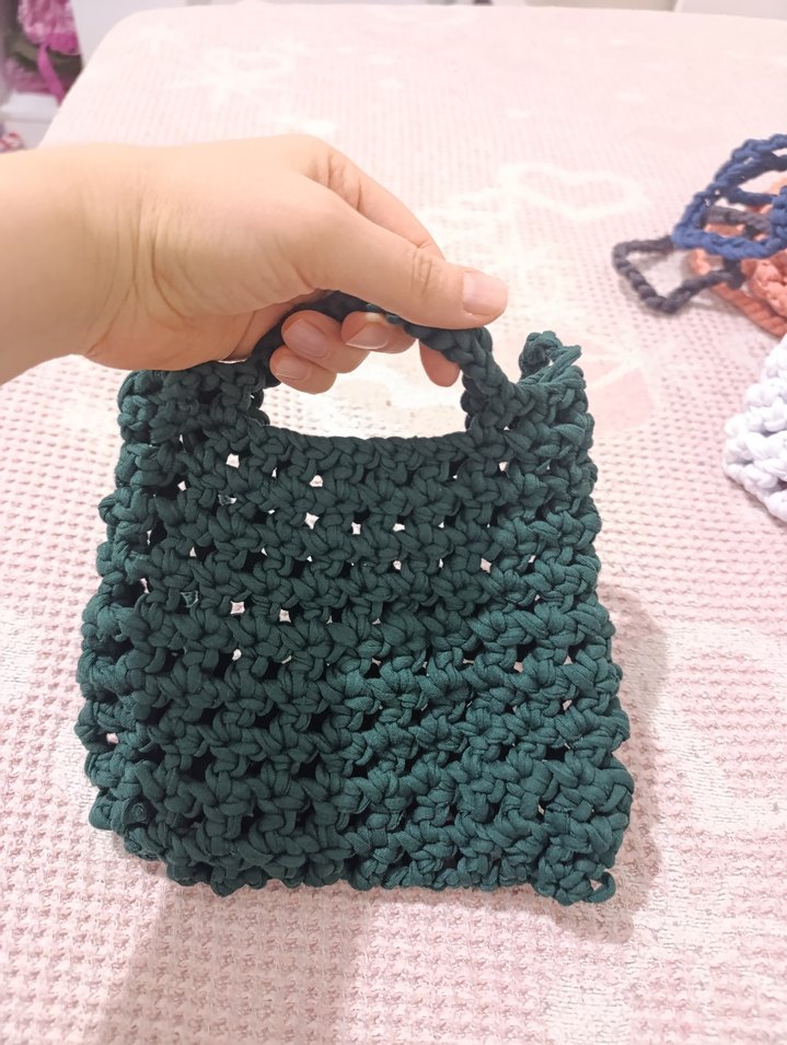 Yeşil Örgü Kadın Çanta - Görsel 2