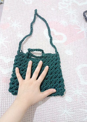 Örgü Kadın Yeşil Çanta el emeği - Görsel 2
