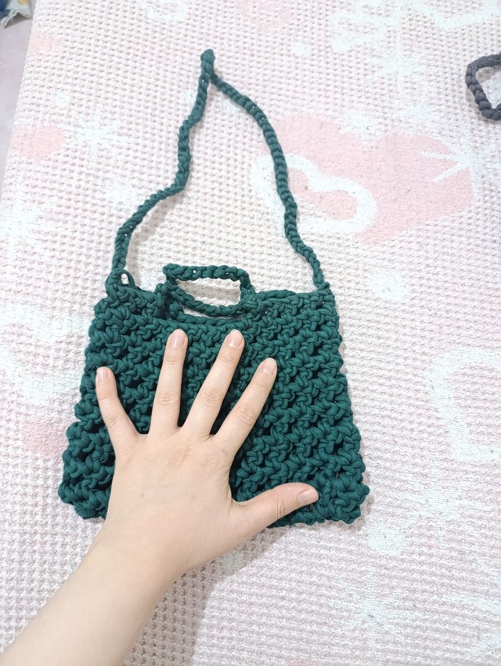 Örgü Kadın Yeşil Çanta el emeği - Görsel 2
