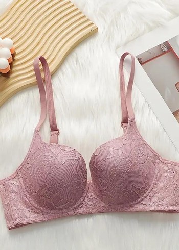 Diğer Pembe Dantel Minimalist Bohem Sütyen 85B