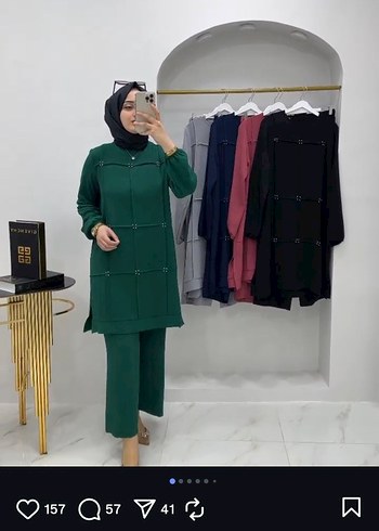 Kemerli Uzun Yeşil Tunik