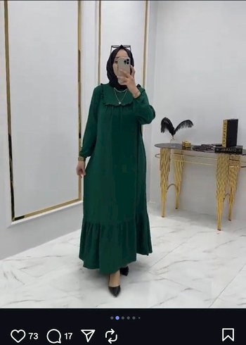 Diger Kadın Uzun Yeşil Fırfırlı Elbise