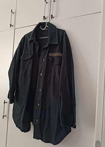 m Beden siyah Renk Düğmeli Siyah Midi Denim Ceket
