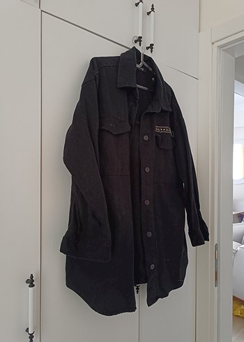 LC Waikiki Düğmeli Siyah Midi Denim Ceket