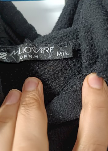 38 Beden Siyah Payetli Kapüşonlu Midi Sweatshirt