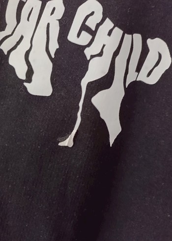 38 Beden siyah Renk Siyah Kapüşonlu Baskılı Kadın Sweatshirt