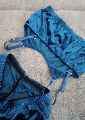 Parlak Mavi Mini İkili Takım Kadın Pijama - Görsel 6