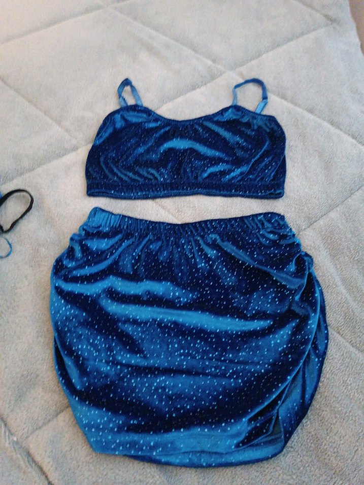 Parlak Mavi Mini İkili Takım Kadın Pijama - Görsel 3