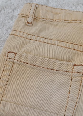 4 Yaş Beden sarı Renk Bej Erkek Denim Şort