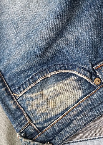 32 Beden Gevşek Kesim Midi Boy Mavi Kot Pantolon