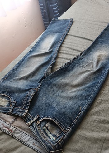 Gevşek Kesim Midi Boy Mavi Kot Pantolon