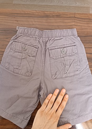 Bej Düğmeli Pamuk Erkek çocuk Şort - Görsel 2