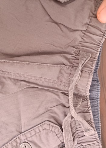 Bej Düğmeli Pamuk Erkek çocuk Şort - Görsel 5