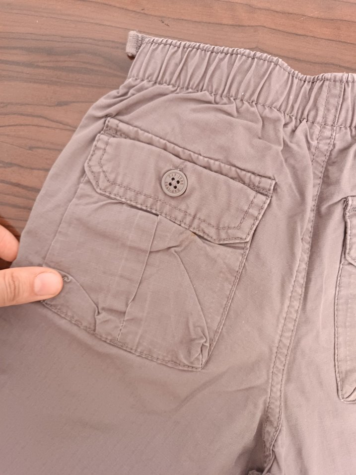 Bej Düğmeli Pamuk Erkek çocuk  Şort - Görsel 3