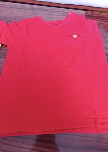 Kız Çocuk Kırmızı Basic Kısa Kollu Tişört - Görsel 2