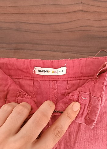 Düğmeli Pembe Erkek Çocuk Şortu - Görsel 2