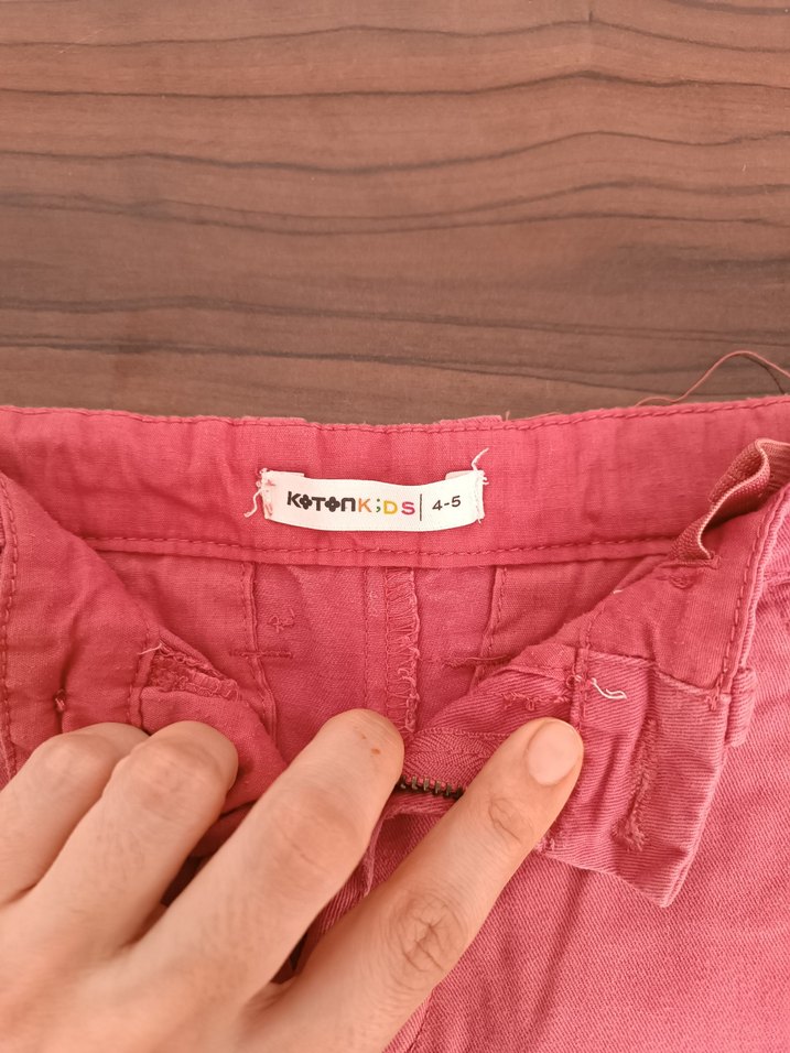 Düğmeli Pembe Erkek Çocuk Şortu - Görsel 2