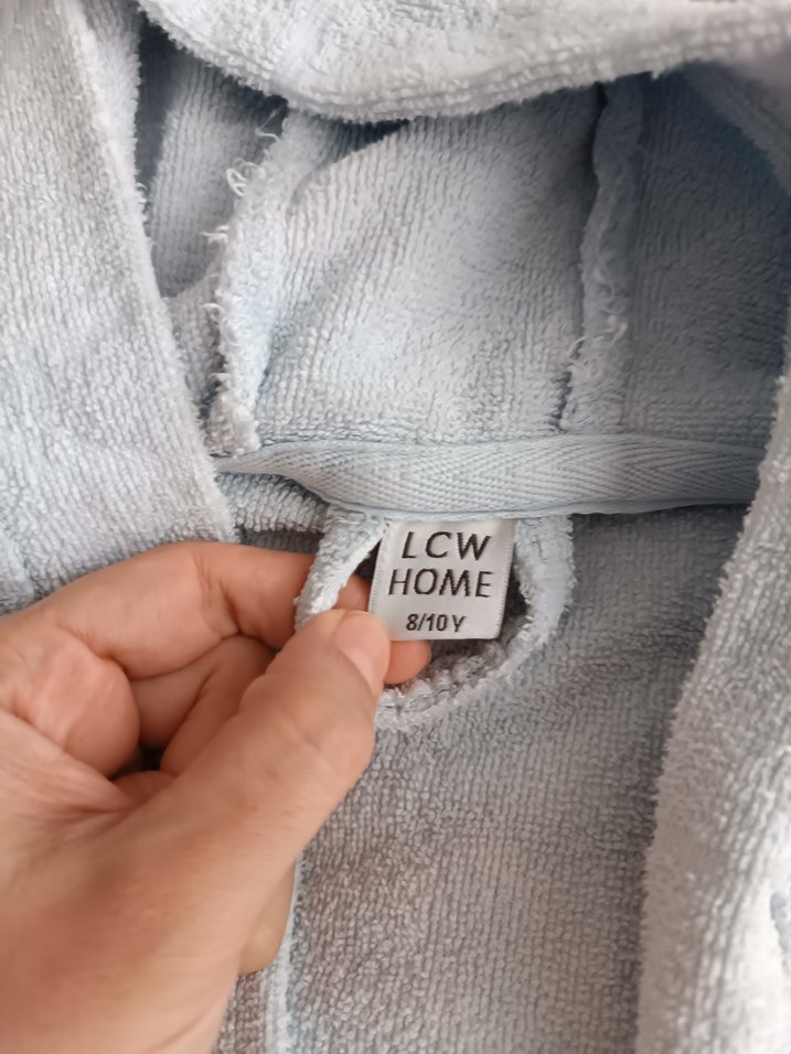 Kapüşonlu Erkek Çocuk Bornoz - Beyaz - Görsel 3