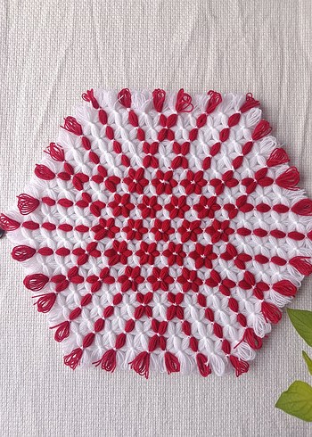 beyaz kırmızı kasnak lif - Görsel 12