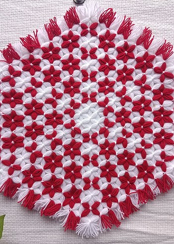 beyaz kırmızı kasnak lif - Görsel 14